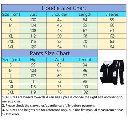 Man Hooded Sweatshirts Sweatpants Autumn Winter Daily Casual Sports Hoodies Jogger Pants Urban Fashion Streetwear Men&