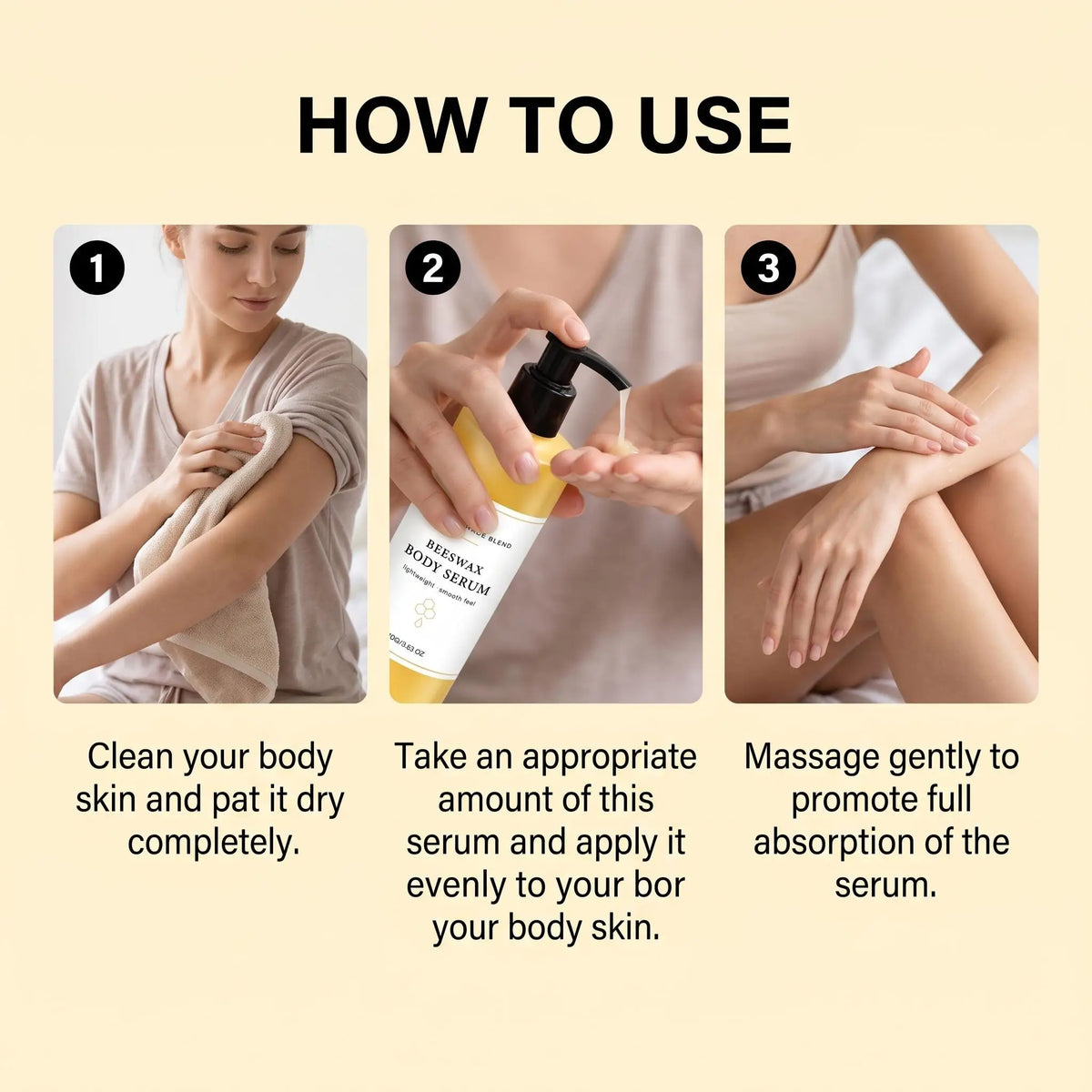 Beauty Bees Body Serum For Crepey Skin,Making Radiant-Looking Long Lasting Hydration Skin Waterless Glowing Body Oil Moisturizer