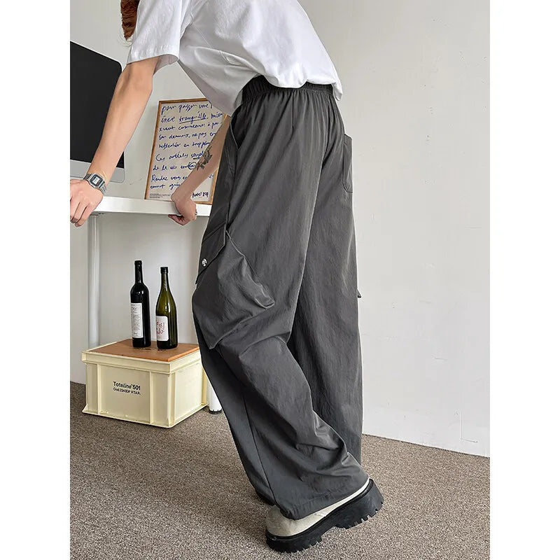 2026 Trendy Retro Wide-Leg Cargo Pants for Men- High Waist Utility Streetwear, Comfortable &amp; Stylish Casual Fashion Pants M-8XL