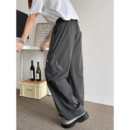 2026 Trendy Retro Wide-Leg Cargo Pants for Men- High Waist Utility Streetwear, Comfortable &amp; Stylish Casual Fashion Pants M-8XL