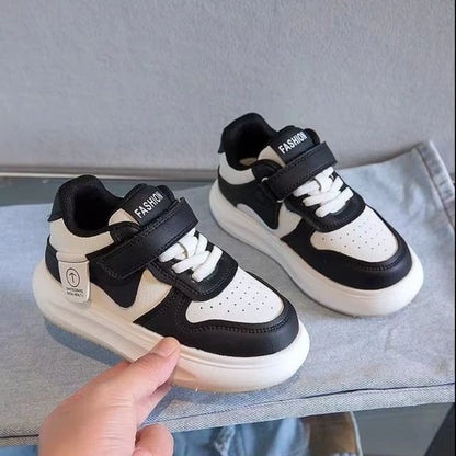 Kids Sports Shoes Spring Autumn Simple Black White Boys Girls Casual Sneakers Thick Sole School Causal Children Basketball Shoes