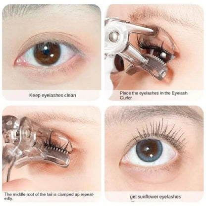 Dual-Type Eyelash Curler with Comb – Wide &amp; Partial Clip Options, Waterproof, Long-Lasting, Natural Curl, Unisex Certified