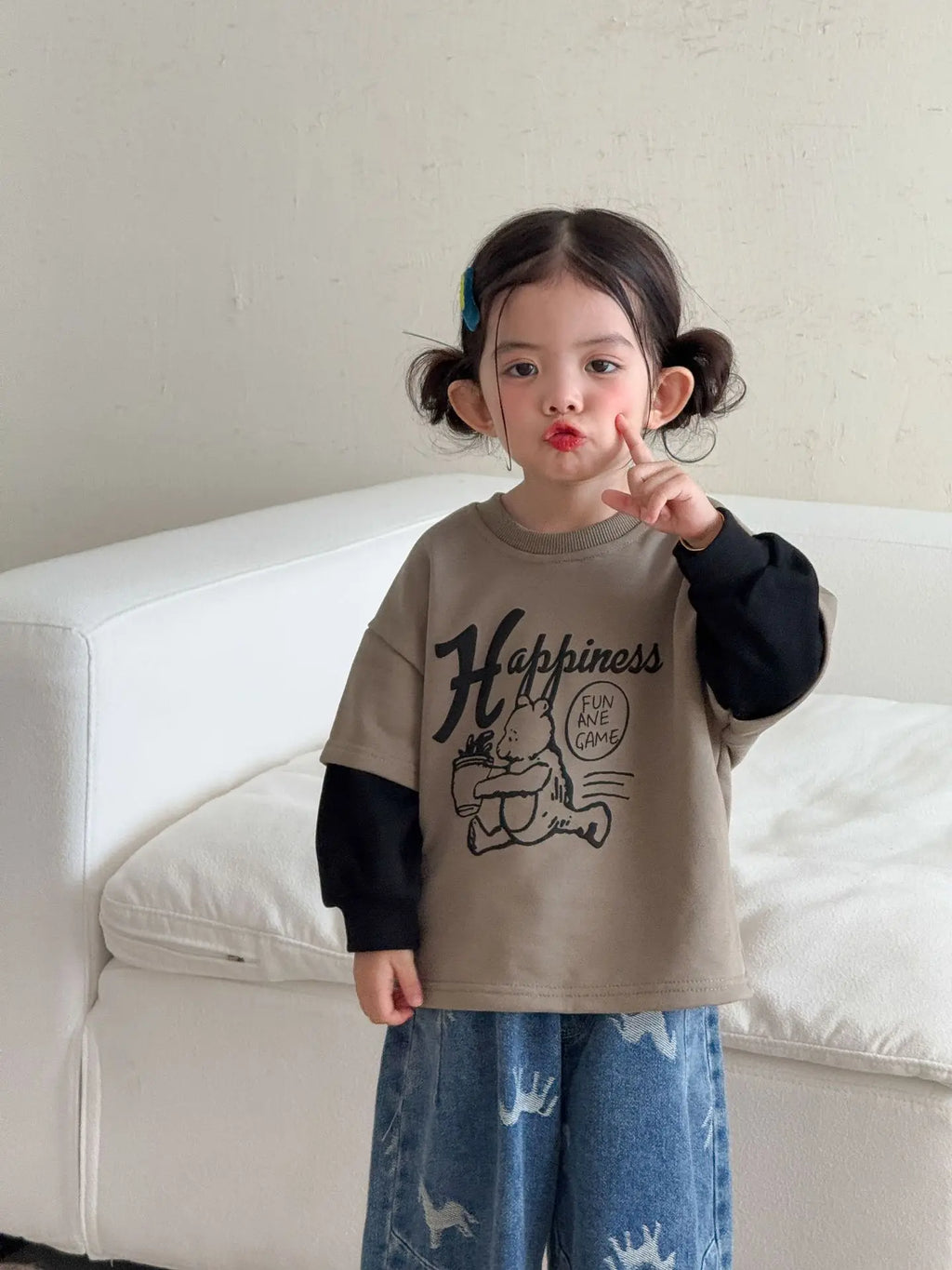 Children Clothe Skids Denim Pants Loose Boys Girls Autumn 2026 New Casual Fashionable Kids Loose Casual Wide-leg Pants