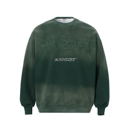 Men Clothing High street New Trend Heavy Industry Washed Embroidered Antique-style Sweatshirt for men and women