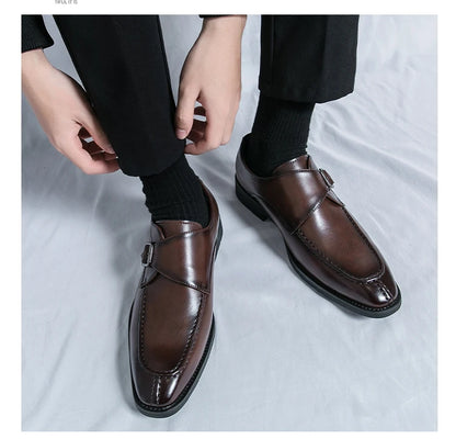 Leather Shoes For Men Fashion Buckle Classic Business Shoes for Male Luxury Brand Antiskid Cozy Men Loafers Design Shoes Men
