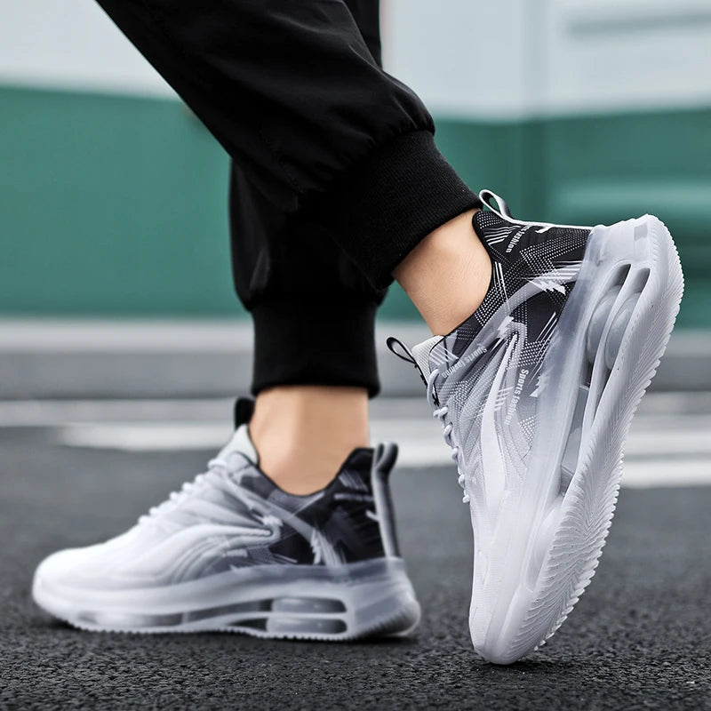 Men's Fashionable Basketball Shoes, with Air Cushioning, Comfortable and Non-Slip, Breathable and Shock-Absorbing, Suitable for Men's Outdoor Activities
