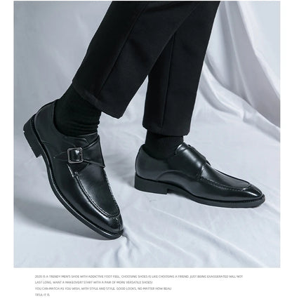 Leather Shoes For Men Fashion Buckle Classic Business Shoes for Male Luxury Brand Antiskid Cozy Men Loafers Design Shoes Men