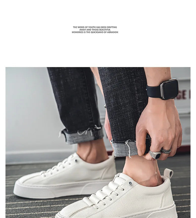 Sneakers for Men  Fashion Casual Lace Up Round Toe Flat White mens Running Sport Shoes Zapatillas Deportivas Hombre