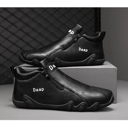 2024 New Casual Shoes for Men Luxury Round Toe Men Ankle Boots Light Slip on Walking Shoes Outdoor Comfor Men High Top Sneakers