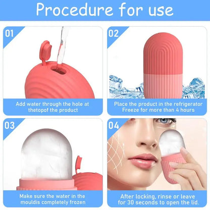 Ice Face Roller  Beauty Massage Silicone Ice Mold For Eye Puffiness Ice Facial Roller Shrink Pores Multifunctional Mold