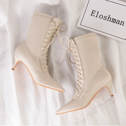 Womens Shoes Exquisite Pointed Tip High Heeled Boots for Woman Sexy Self Cultivation Stretch Boots Designer Shoes Botas Feminina