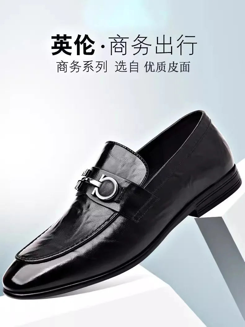 New Shoes for Men Leather Casual Shoes Fashion Business Leisure Dress Shoes Street Cool Loafers