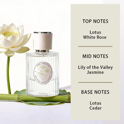 Fresh Lotus Perfume Long-Lasting Floral-Woody Scent with Eastern Serenity Aroma of Lotus Jasmine And Cedar for Women 50ML