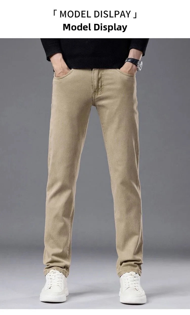 Slim Fit Straight Leg Jeans Men's Summer New Style High End Thin Denim Pants Versatile Casual Wear Breathable Wear Resistant