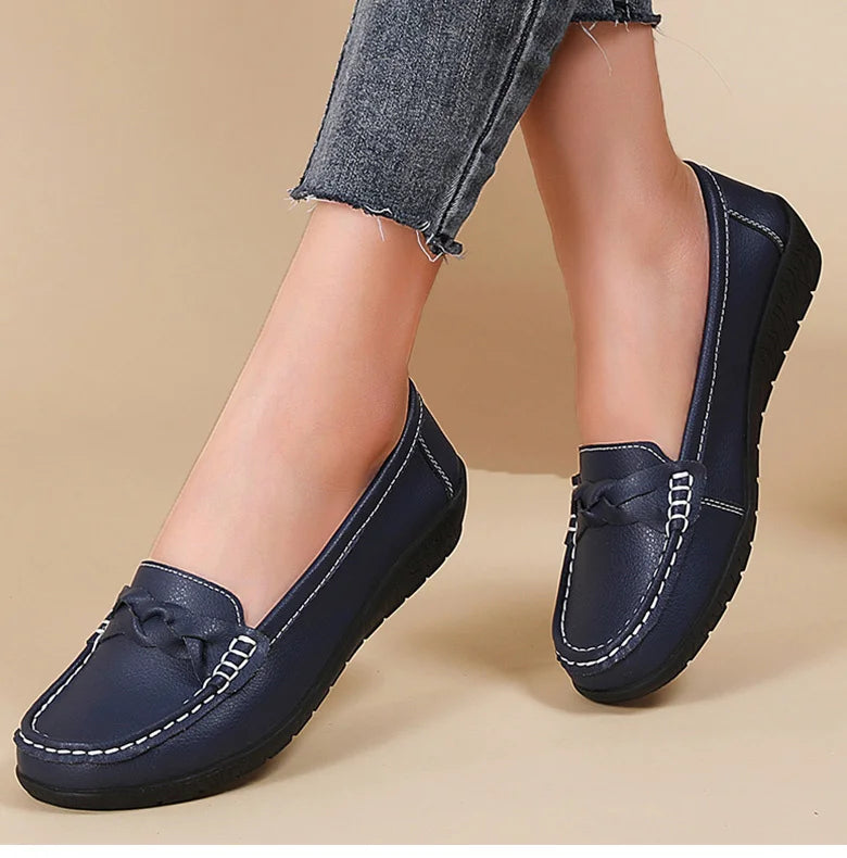 Woman Shoes 2025 New Soft Leather Flat Shoes Women&