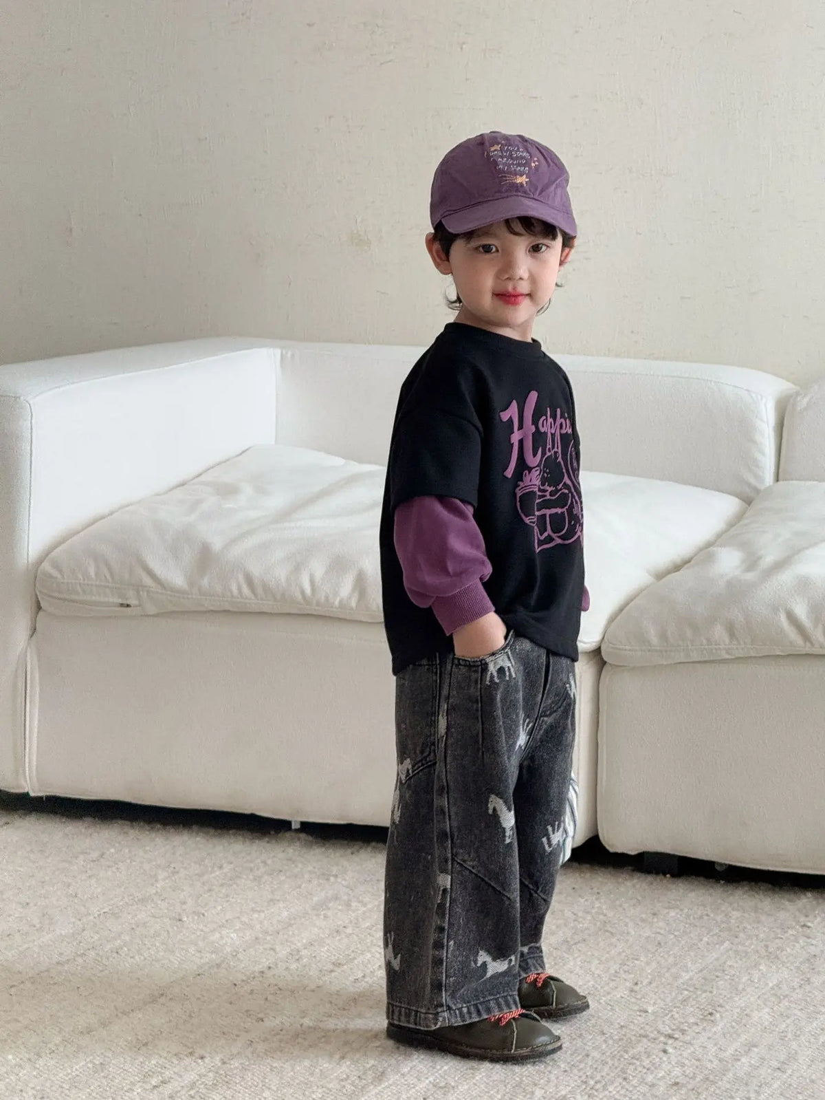 Children Clothe Skids Denim Pants Loose Boys Girls Autumn 2026 New Casual Fashionable Kids Loose Casual Wide-leg Pants