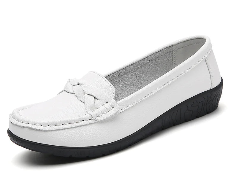 Woman Shoes 2025 New Soft Leather Flat Shoes Women's Loafers Flats Casual Shoes Women Footwear Female White Zapatos De Mujer
