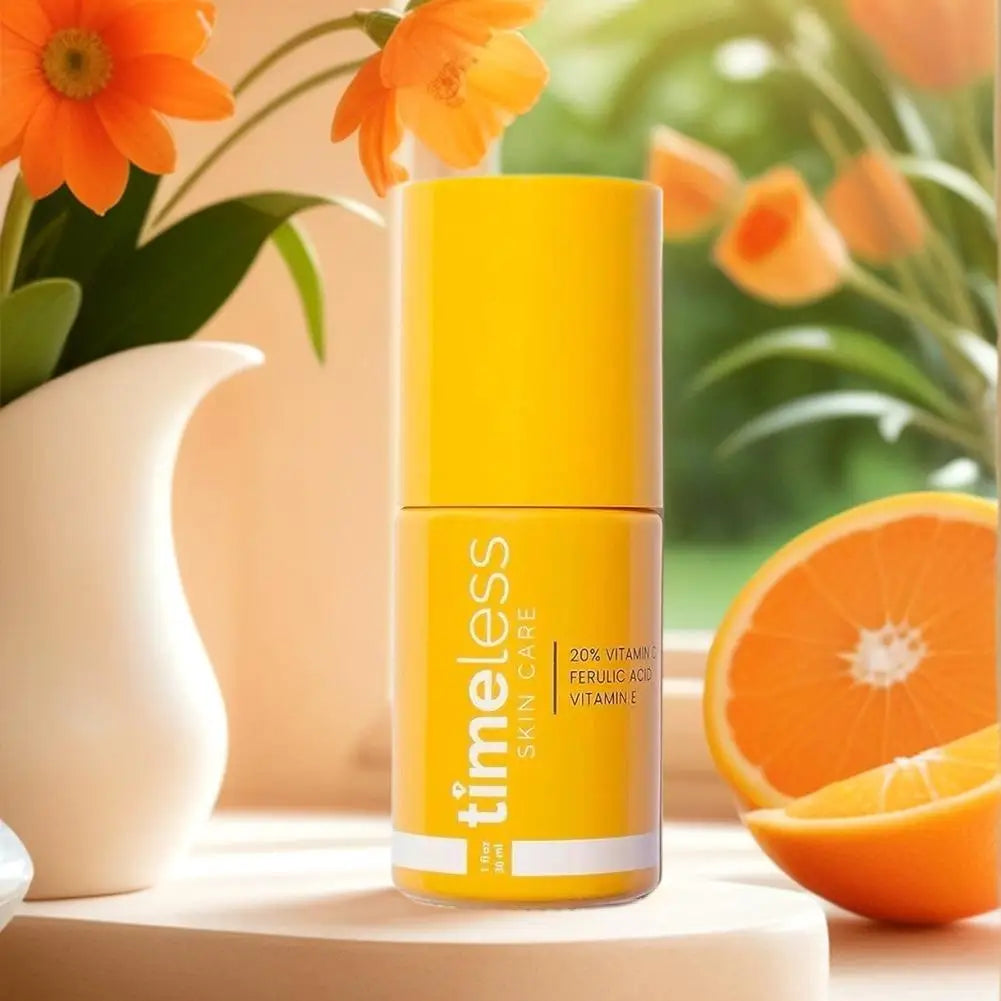 30ml Skin Care Timeless Brighten Skin Tone Reduce Dullness Collagen Antioxidant Serum 20% Vitamin C Vitamin E Ferulic Acid Serum