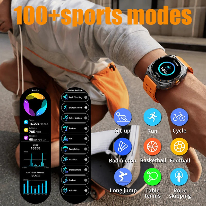 2026 New Watch Earphones 2-in-1 Smart Watch Health Monitoring Bluetooth Call 100+Sports Mode Outdoor Smart Watch Men and Women