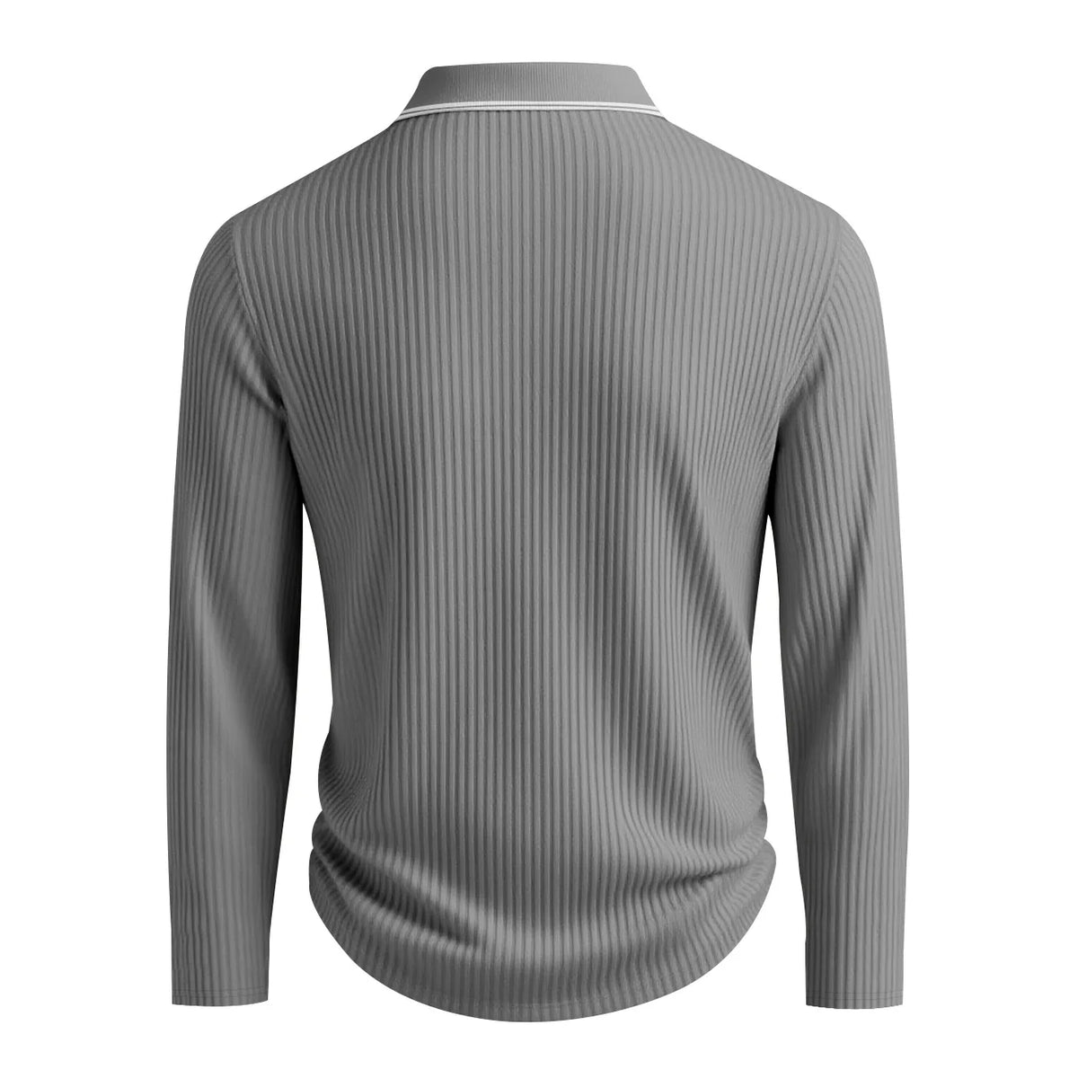 New Men's Long Sleeve Knitted Polo Shirt Classic Cotton Knit with Button Placket Business Casual & Golf Top Spring Autumn Shirts