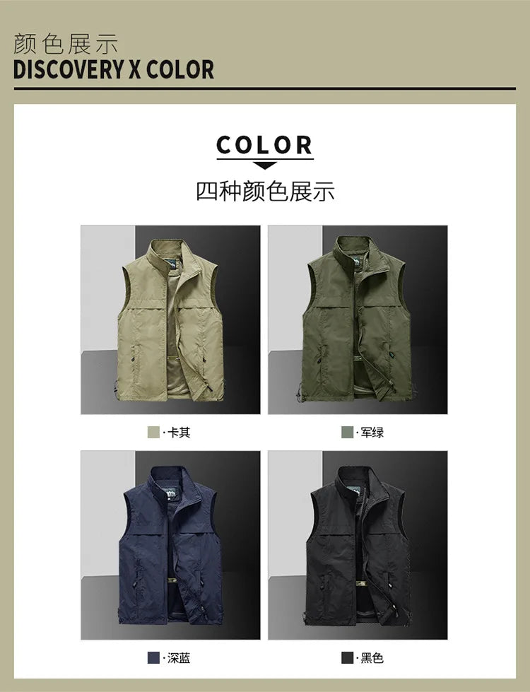 New 2026 Men's Lightweight Outdoor Vest Work Hiking Fishing Photo Travel Vest Men Running Sports Sleeveless Coats Mesh Waistcoat
