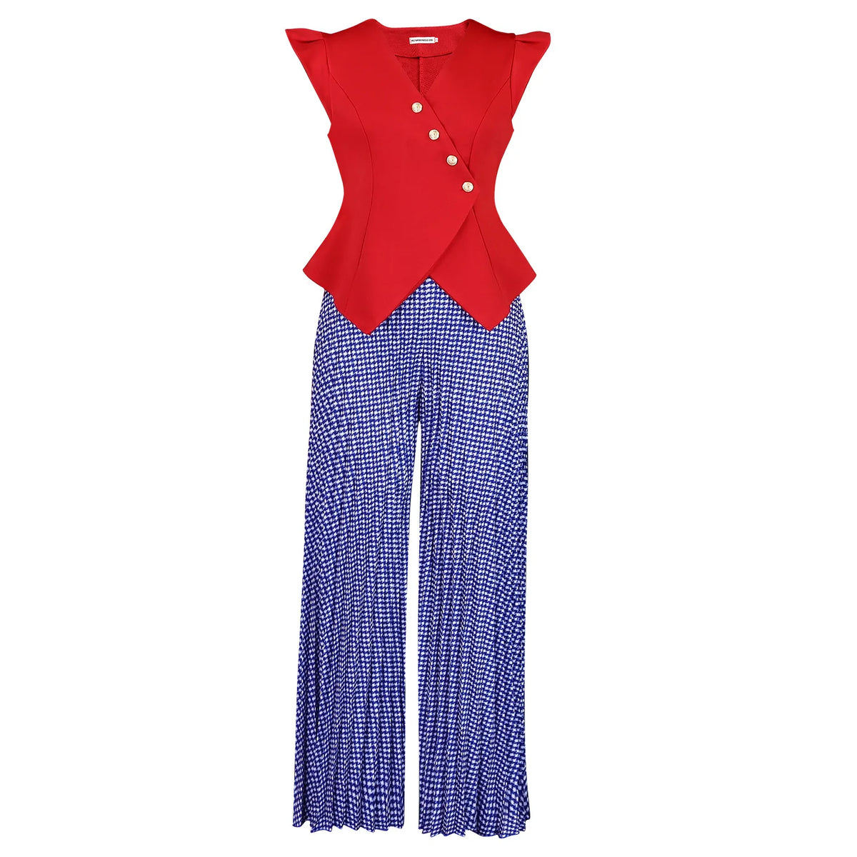 African Clothes For Women 2026 Summer 2 PCS Set Dashiki Outfits Sleeveless Tops And Pleated Pants Suit Birthday Party Gowns