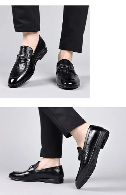 New Shoes for Men Leather Casual Shoes Fashion Business Leisure Dress Shoes Street Cool Loafers