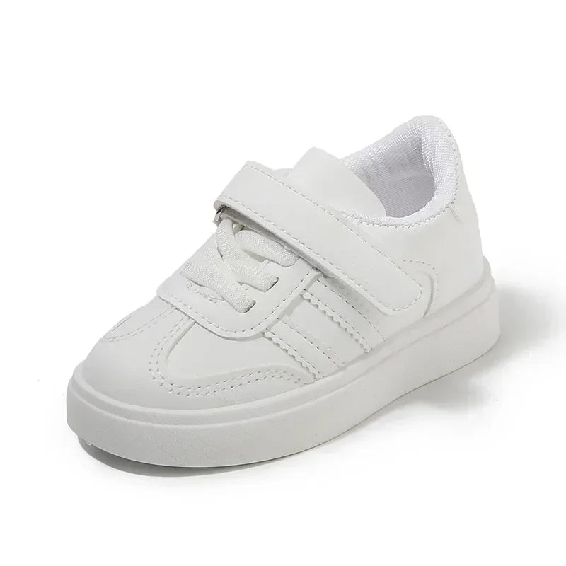 Kids Sports Shoes for School 2025 New Fashion Boys Girls White Shoes Non-slip Soft Sole Children Casual Shoes Hook&amp;loop Trendy