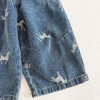 Children Clothe Skids Denim Pants Loose Boys Girls Autumn 2026 New Casual Fashionable Kids Loose Casual Wide-leg Pants