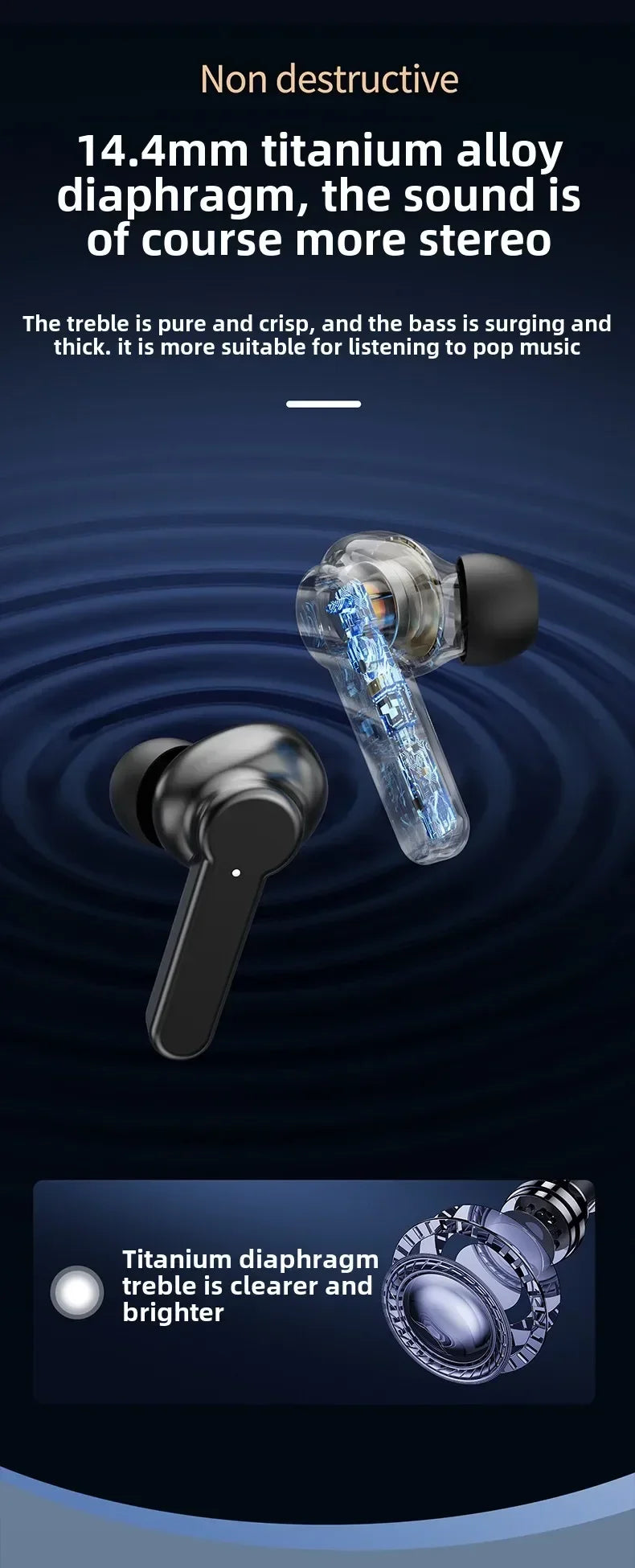 Bluetooth 5.4 Wireless Earbuds Touch Control Sport Gaming Headphones Deep Bass Noise Reduction Universal for All Smartphones