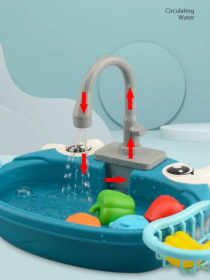 Kids Kitchen Sink Toys Simulation Electric Dishwasher Mini Kitchen Food Pretend Play House Toy Set Children Role Play Girl Toys