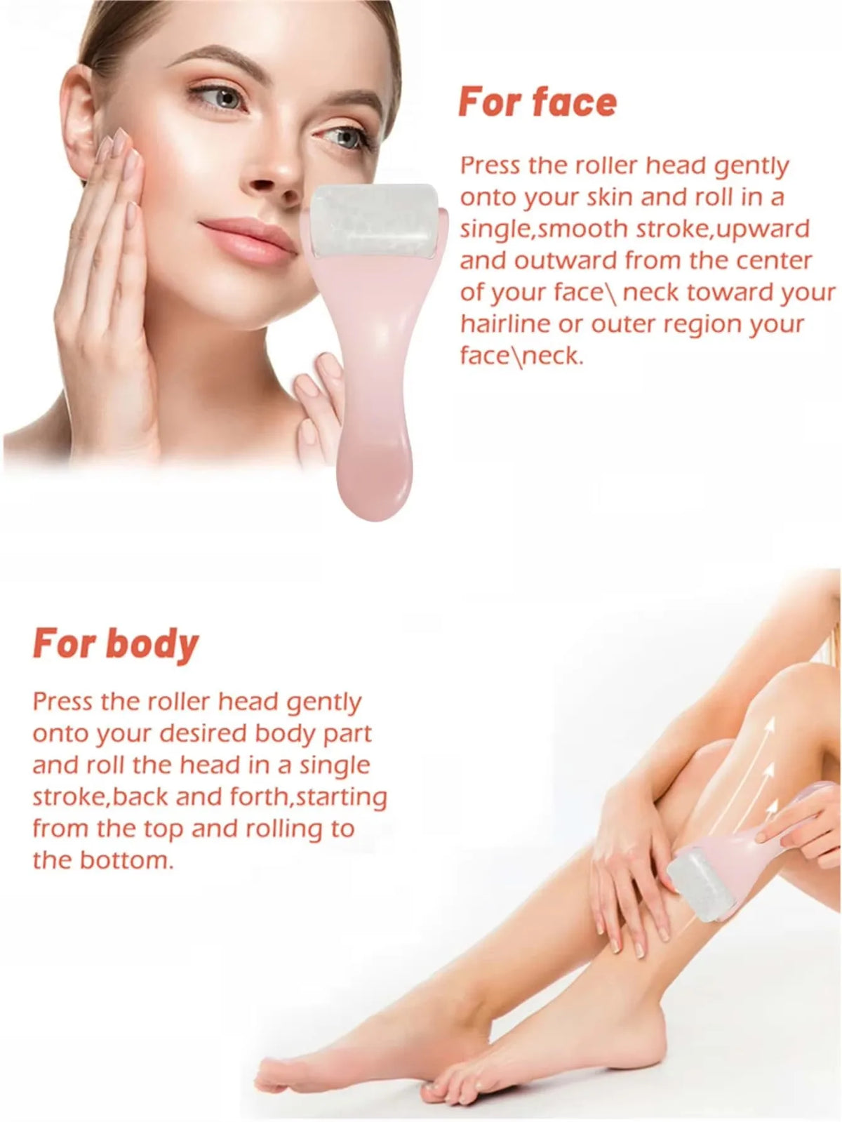 Ice Face Roller Massager Facial Lifting Massager Body Handheld Rolling Massager Wrinkle Remover Massager Skin Care Beauty Tools