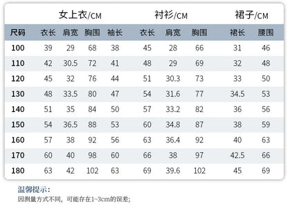 Children School Uniform Girls Jacket Pleated Skirts Suits Boys British Student Blazers Pants Kids Formal Dress Class Clothes Set