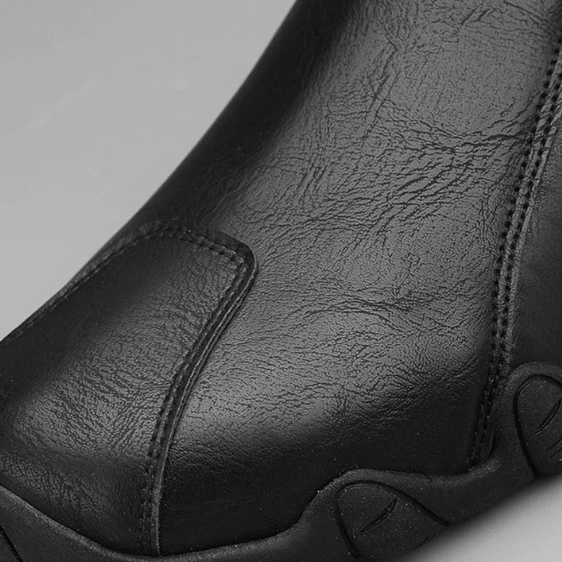 2024 New Casual Shoes for Men Luxury Round Toe Men Ankle Boots Light Slip on Walking Shoes Outdoor Comfor Men High Top Sneakers