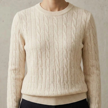 Women Cable Knit Sweater Crewneck Long Sleeve Pullover Autumn Soft Warm Knitted Jumper Fall Winter Casual Office Work Tops Coats