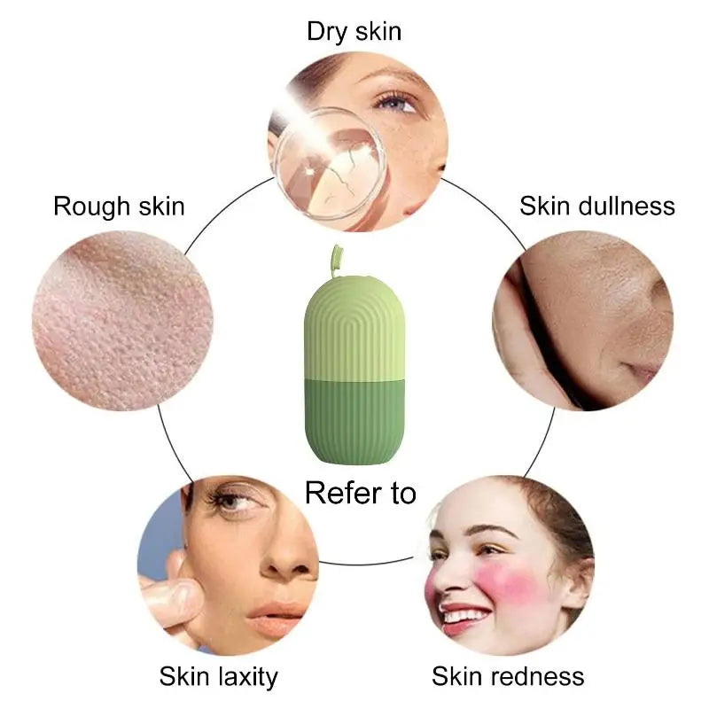 Ice Face Roller  Beauty Massage Silicone Ice Mold For Eye Puffiness Ice Facial Roller Shrink Pores Multifunctional Mold