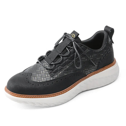 New Shoes for Men Leather Casual Shoes Fashion Breathable Brogues Sport Shoes Street Cool Chunky Sneakers