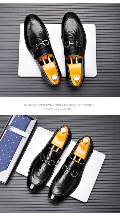 New Shoes for Men Leather Casual Shoes Fashion Business Leisure Dress Shoes Street Cool Loafers