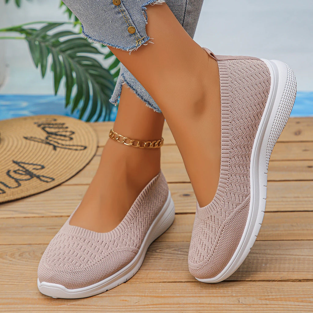 Women's Shoes 2026 Women's Round Toe Flat Shoes Soft-soled Breathable Lightweight Net Shoes Sports Walking Shoes Women 522