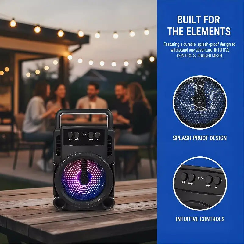 Bluetooth Speaker Wireless Stereo 20W Output Stylish Retro Design Long Lasting Battery for Home Office Party