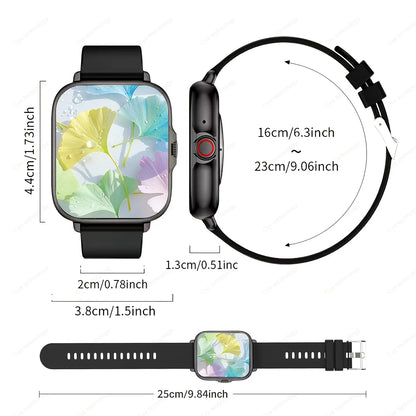 Smart Watch with Wireless Call, SMS, Multi-Sport Modes | Compatible with iPhone and Android, USB Charging, Clear Display