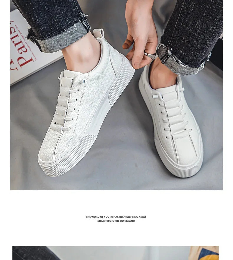 Sneakers for Men  Fashion Casual Lace Up Round Toe Flat White mens Running Sport Shoes Zapatillas Deportivas Hombre
