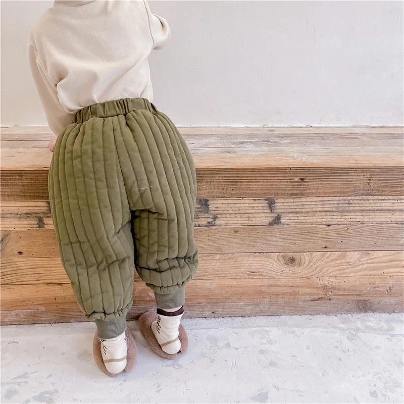 Children's Clothing From 2 To 7 Years Winter Kids Warm Cotton-Padded Trousers Baby Girls Thick Pants Toddler Boys Wear Clothes