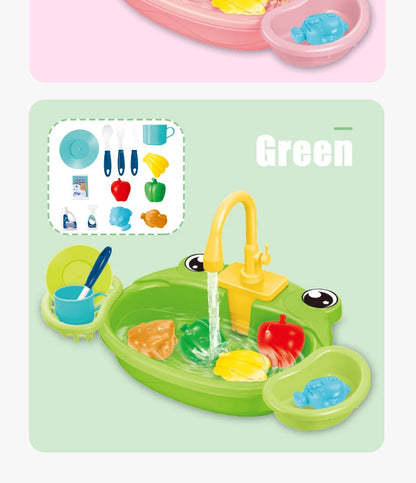 Kids Kitchen Sink Toys Simulation Electric Dishwasher Mini Kitchen Food Pretend Play House Toy Set Children Role Play Girl Toys