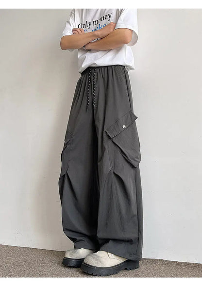 2026 Trendy Retro Wide-Leg Cargo Pants for Men- High Waist Utility Streetwear, Comfortable &amp; Stylish Casual Fashion Pants M-8XL