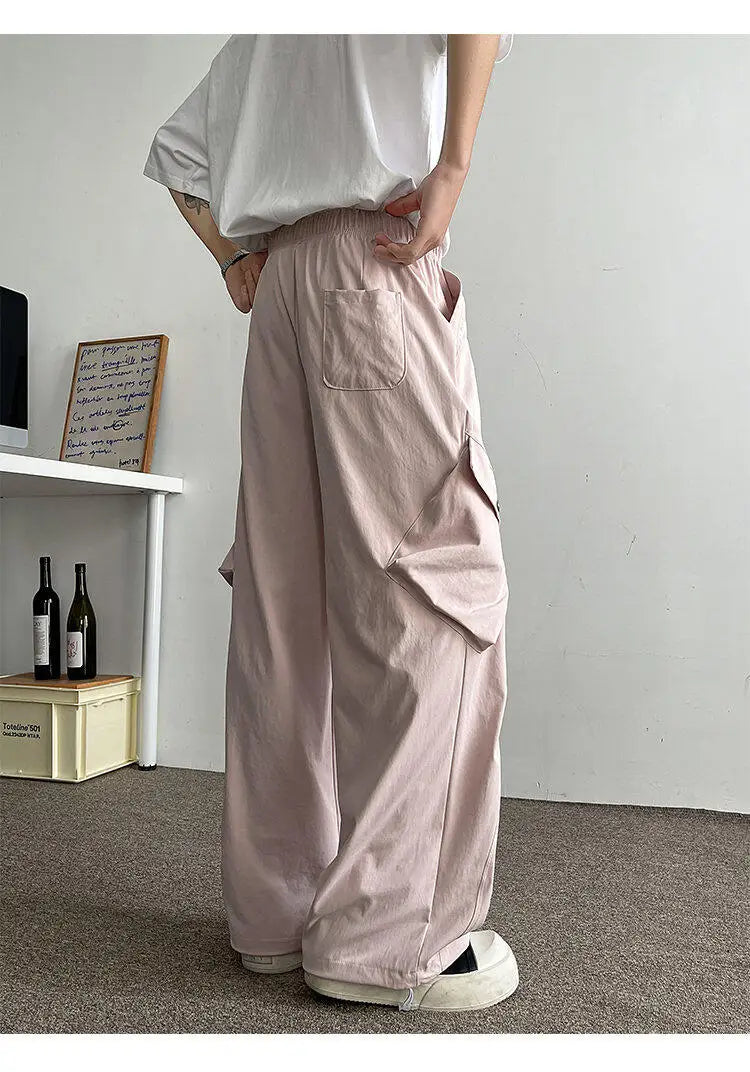 2026 Trendy Retro Wide-Leg Cargo Pants for Men- High Waist Utility Streetwear, Comfortable &amp; Stylish Casual Fashion Pants M-8XL
