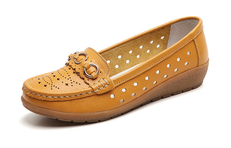 Woman Shoes Breathable Leather Shoes For Women Low Heels Casual Zapatos Mujer Elegant Heel Women&