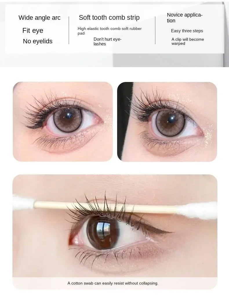 Dual-Type Eyelash Curler with Comb – Wide &amp; Partial Clip Options, Waterproof, Long-Lasting, Natural Curl, Unisex Certified