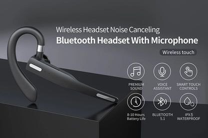 Wireless Bluetooth Headphones With Microphon Earphone ENC Noise Cancelling Handsfree Talking Headset Busines Auriculares Driving