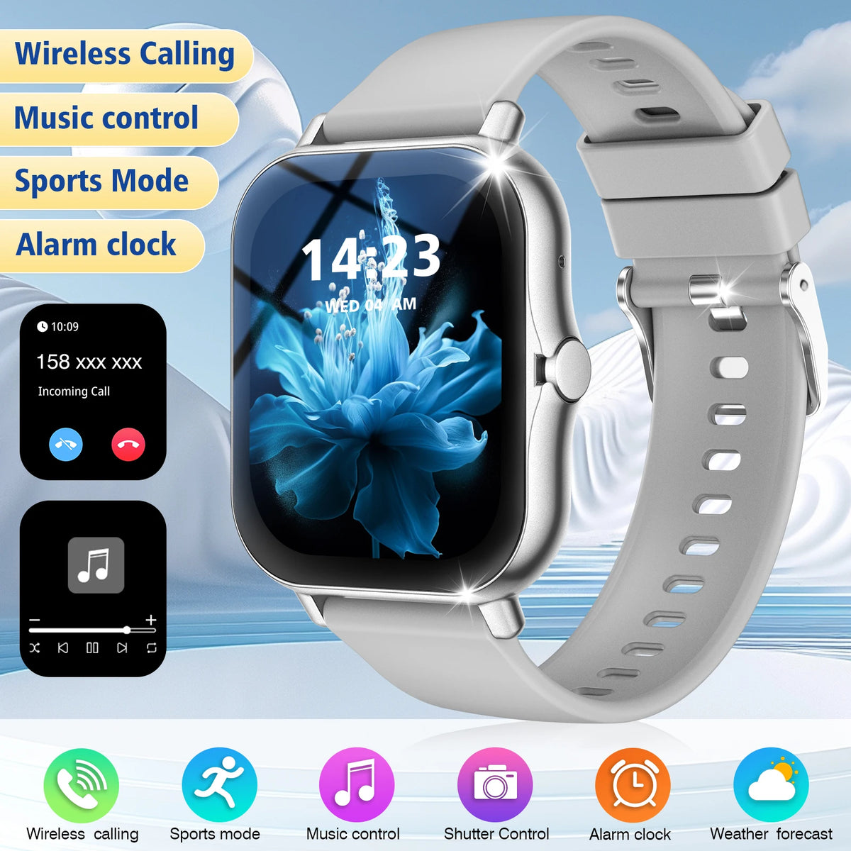 Smart Watch With Wireless Calling, Multi-Sport Modes, Message Reminders, Sports Watch For Iphone/Android